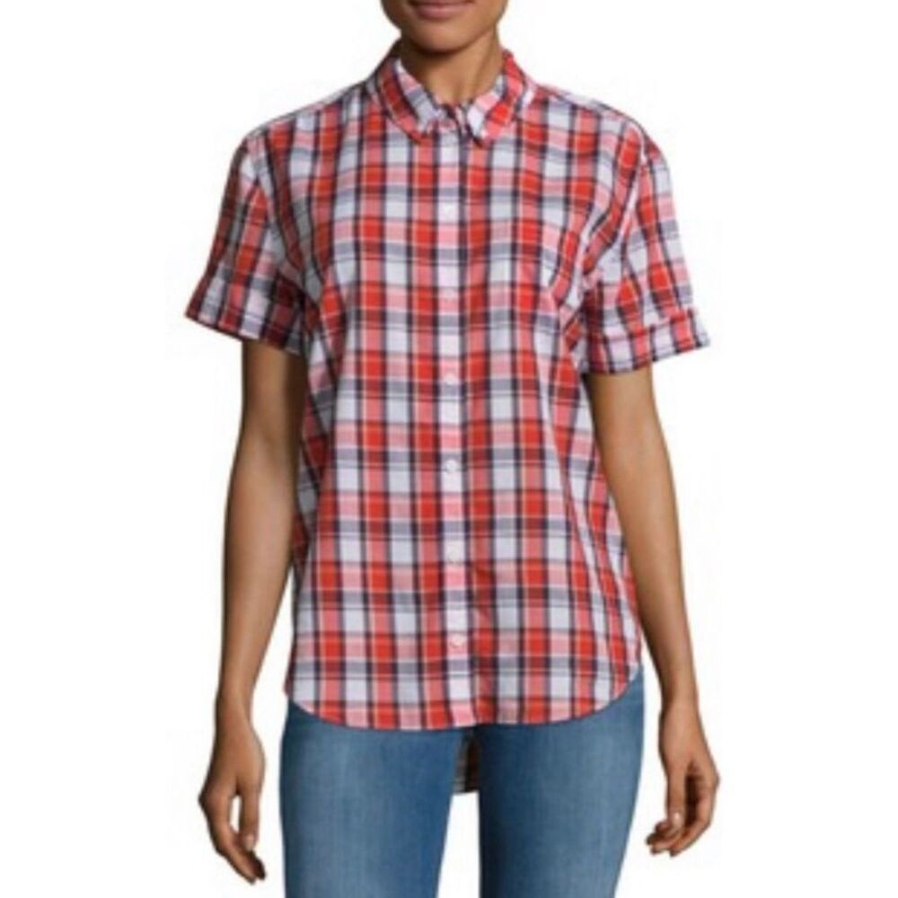 ✨Equipment Femme Betty Red Plaid Button Sz XS  Top✨